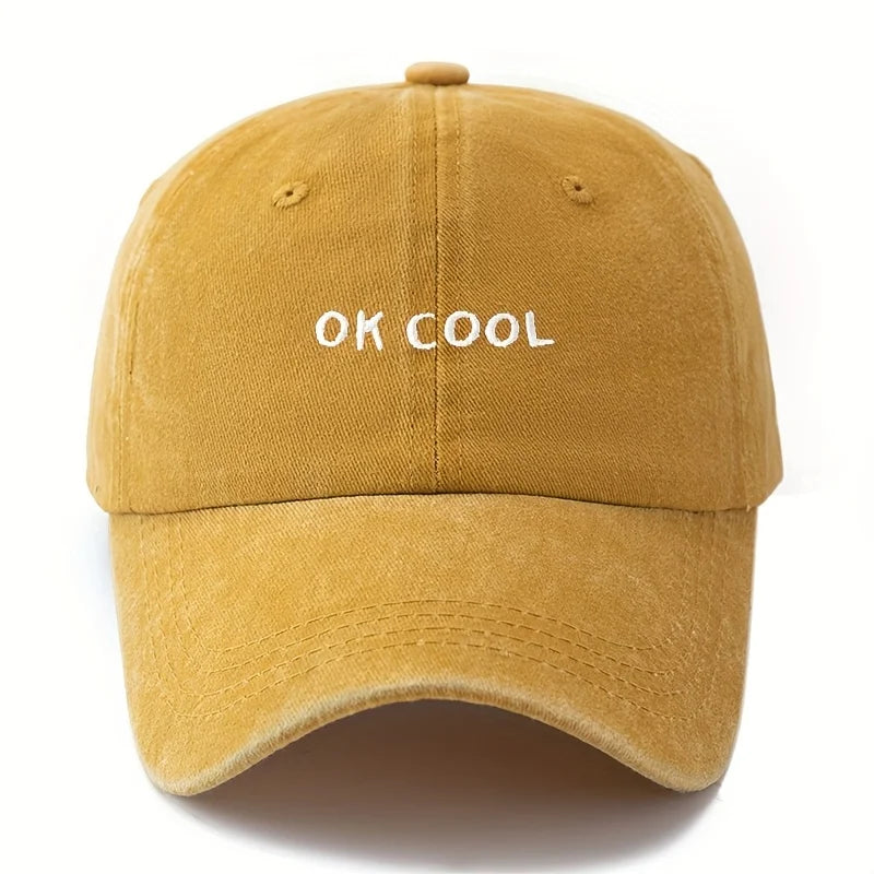 Yellow Adjustable Wide-Brim Sun Cap front view