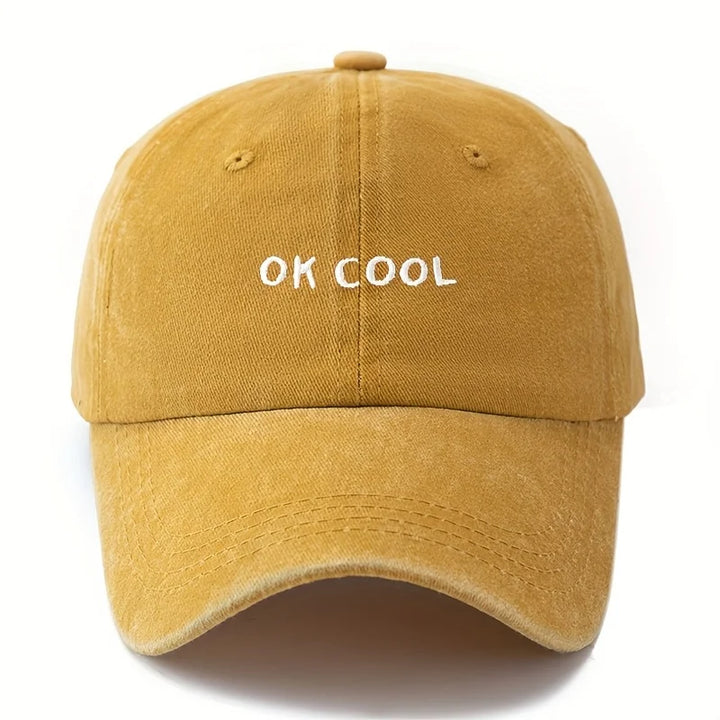 Yellow Adjustable Wide-Brim Sun Cap front view