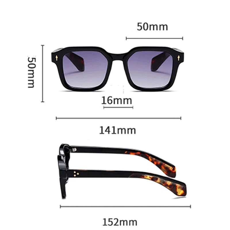 Retro Rivet-Trim Square Shades side view