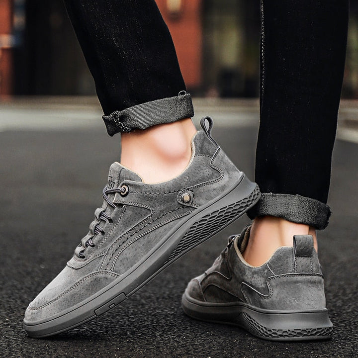 Brown Genuine Suede Casual Sneakers