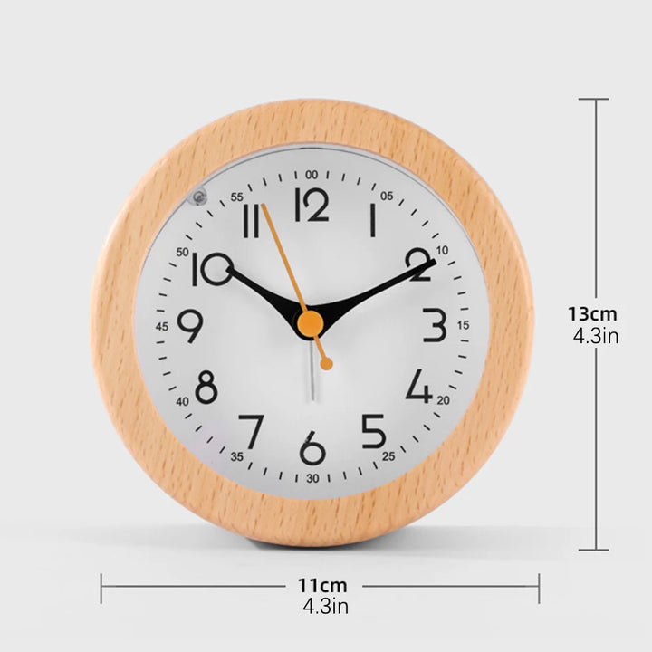 Wooden Analog Alarm Clock size reference