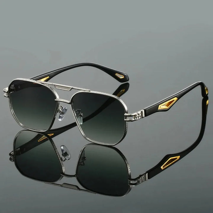 Double-Bridge Square Sunglasses
