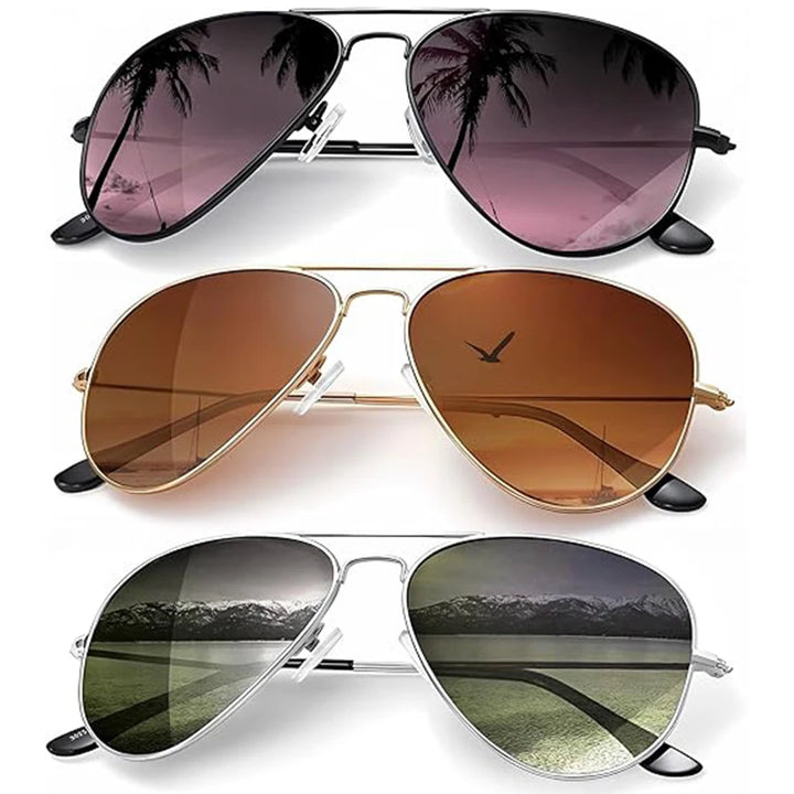 Trendy Polarized Aviator Sunglasses gold frame detail