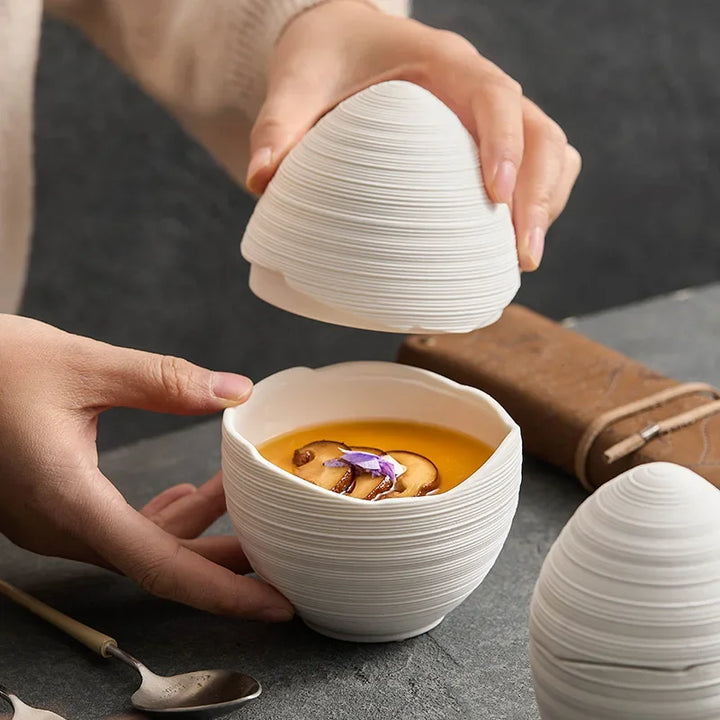 Eggform Ceramic Serving Bowl front view