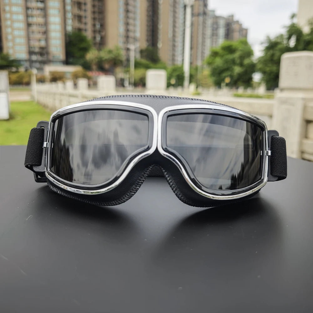 Vintage Motorcycle Riding Goggles side view