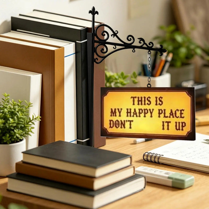Warm Glow Library Night Light mounted on bookshelf