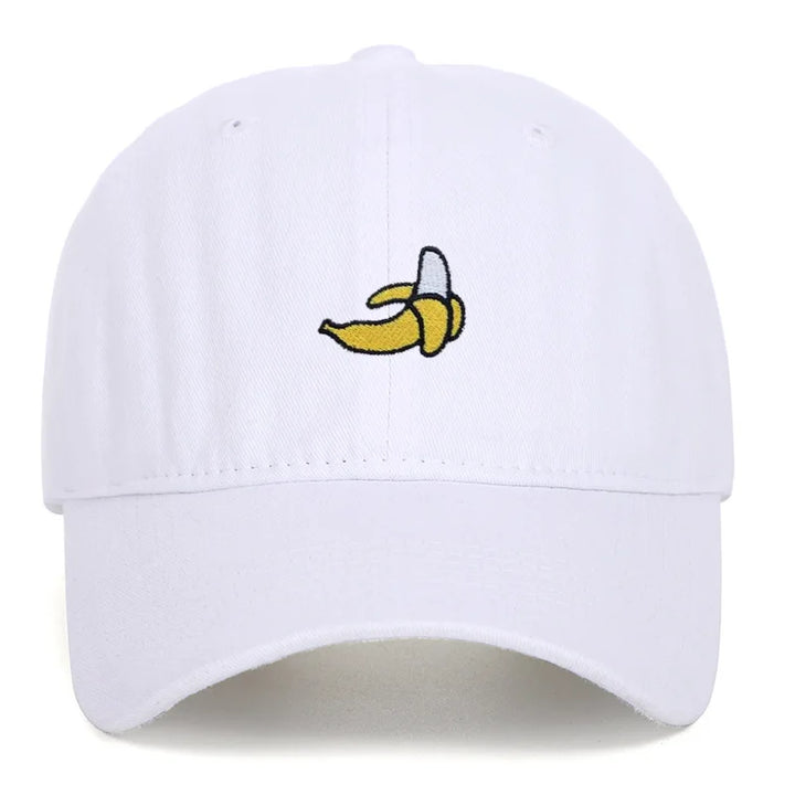White Washed Cotton Banana Dad Cap front view