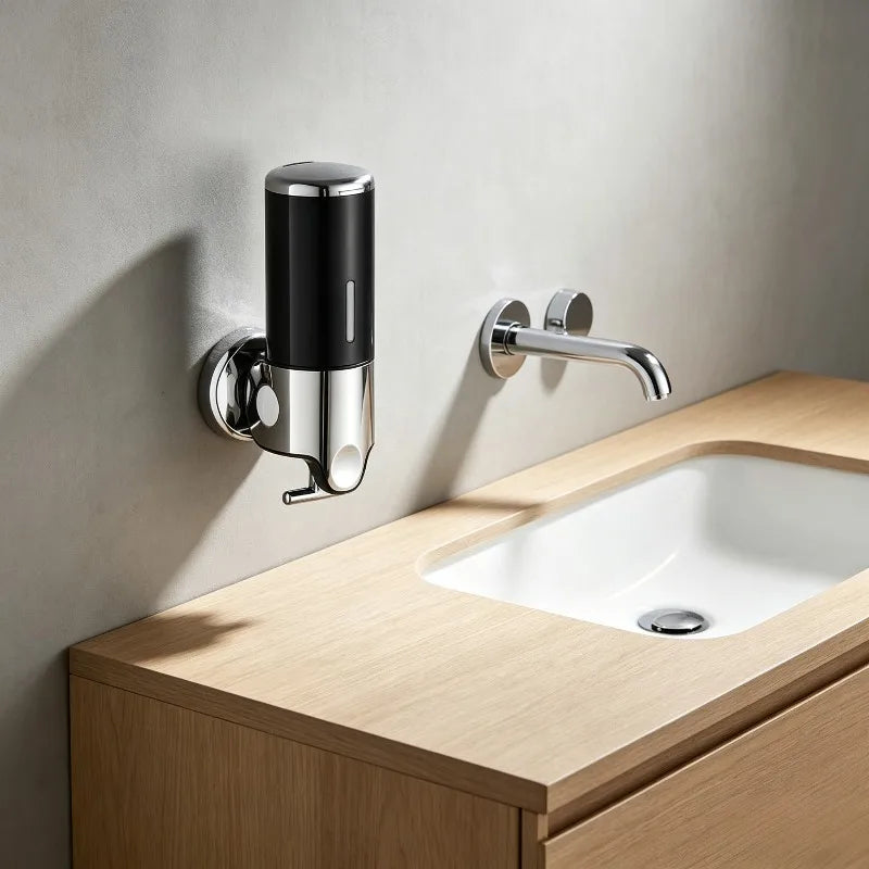 Wall-Mounted No-Drill Soap Dispenser size dimensions