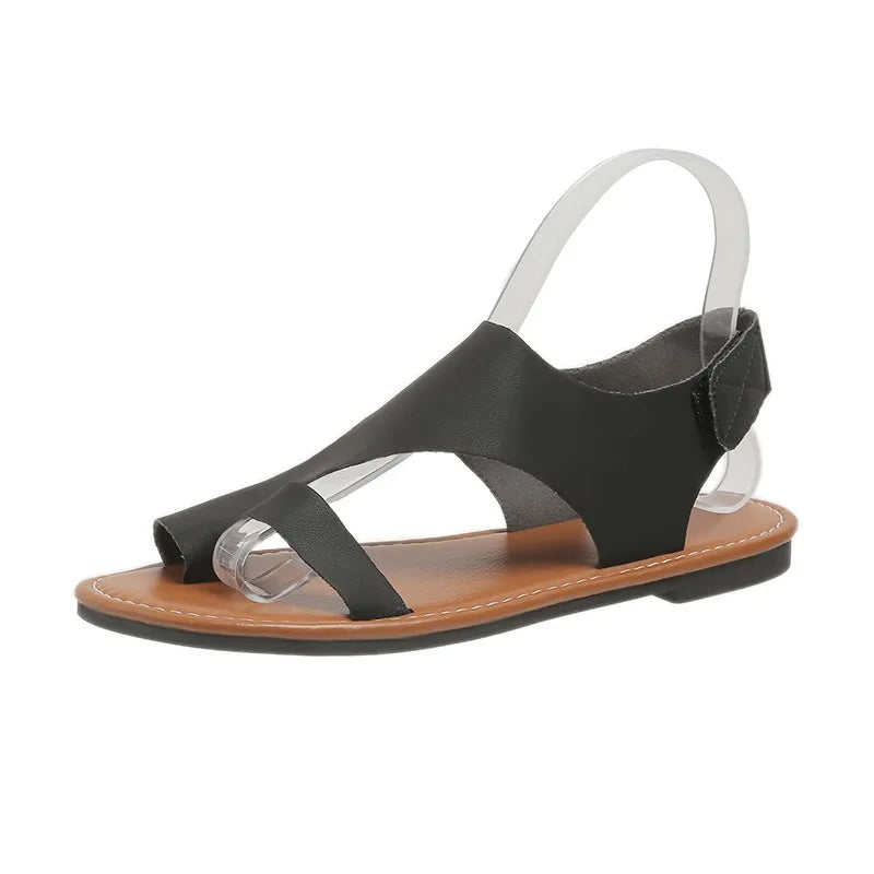 Open-Toe Gladiator Sandals hook-and-loop closure detail view