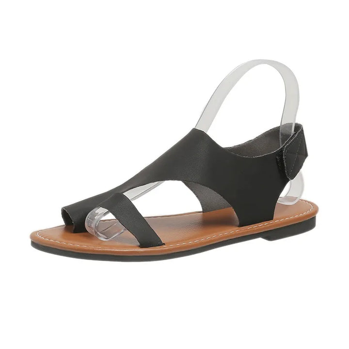 Open-Toe Gladiator Sandals hook-and-loop closure detail view