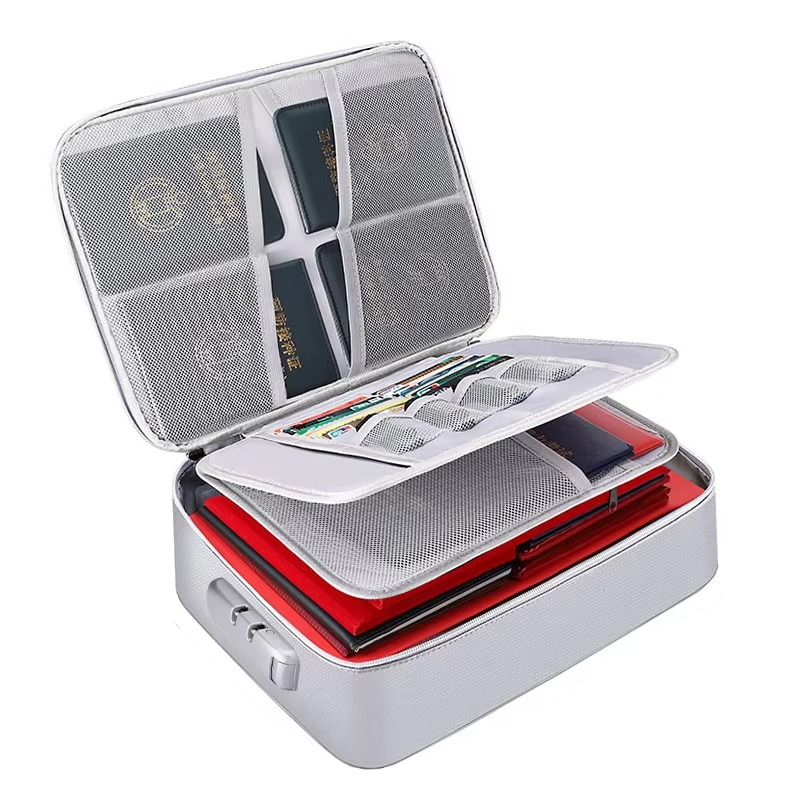 Silver Fireproof Document Safe, front view