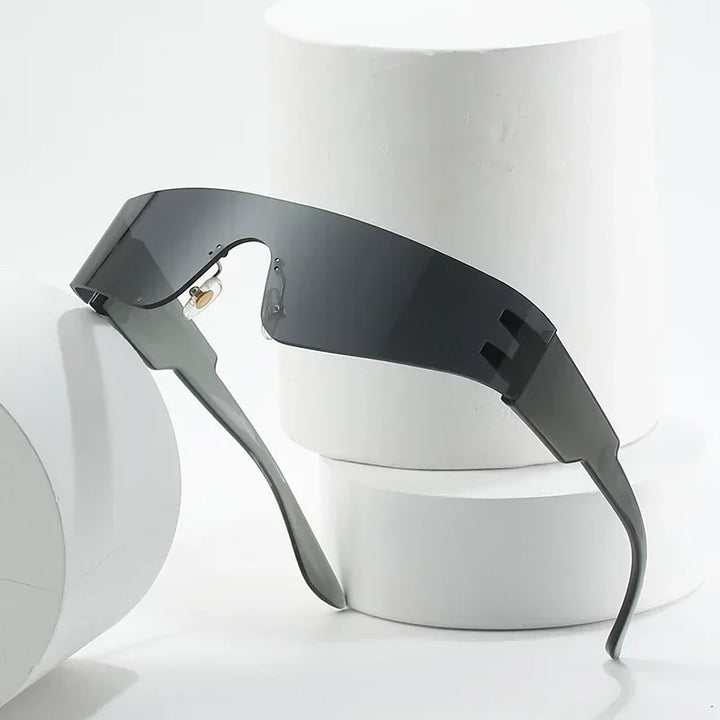Chrome Wraparound Fashion Shades worn lifestyle
