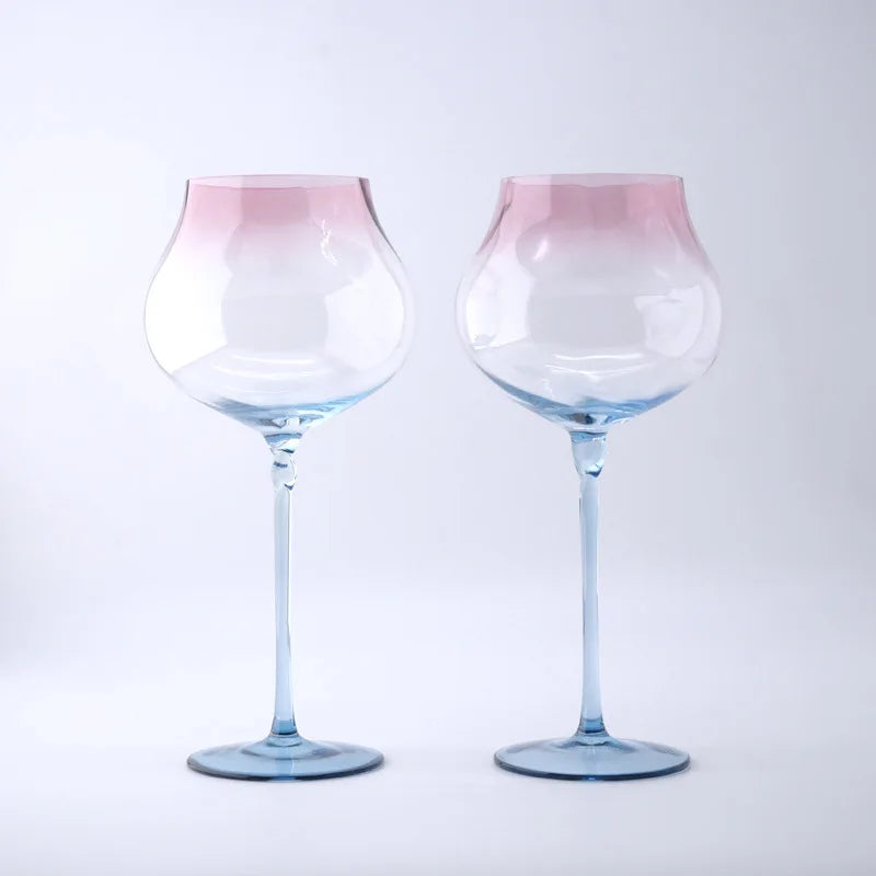 Gradient Crystal Bordeaux Wine Glasses front view