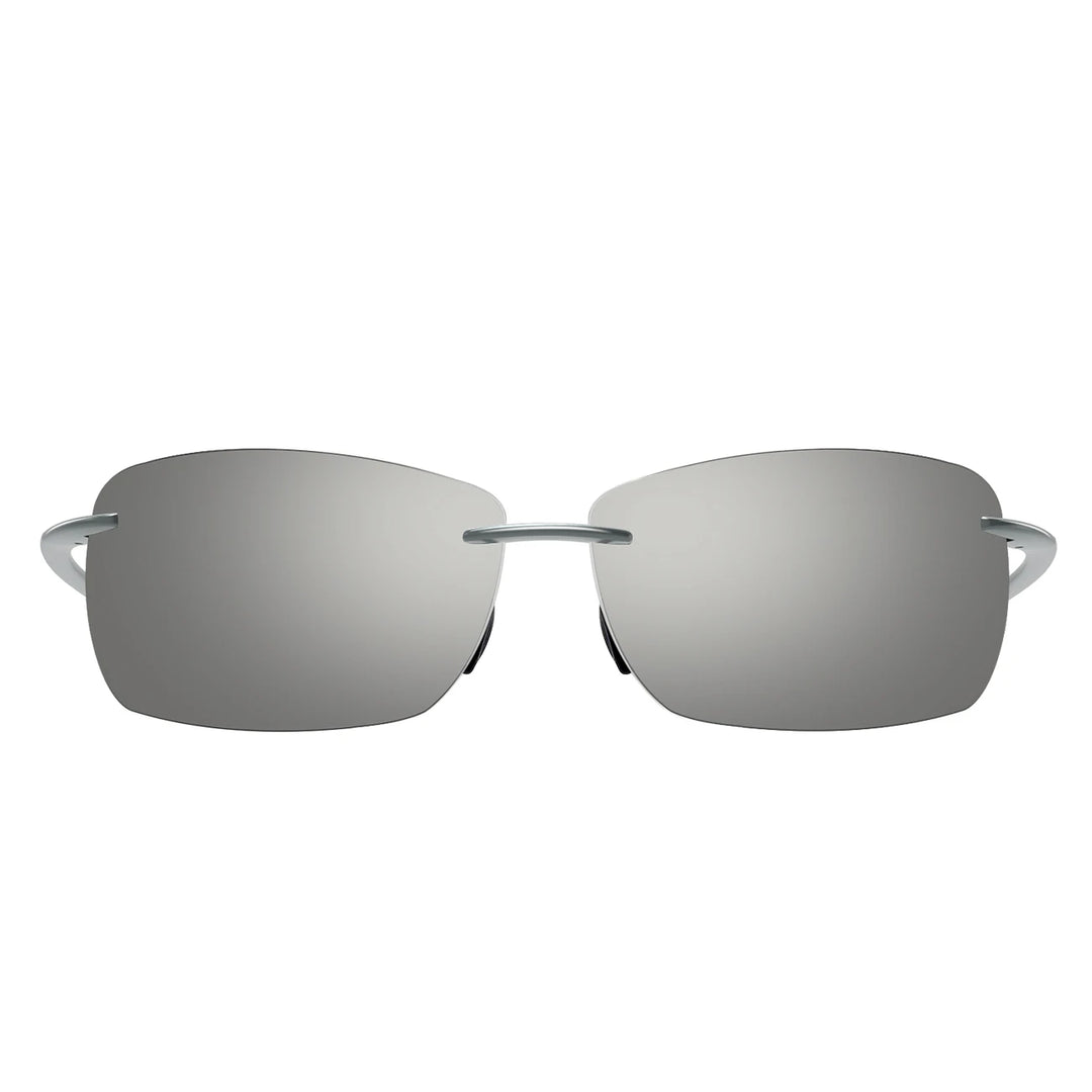 Shiny Grey Silver TR90 Surf Sunglasses front view