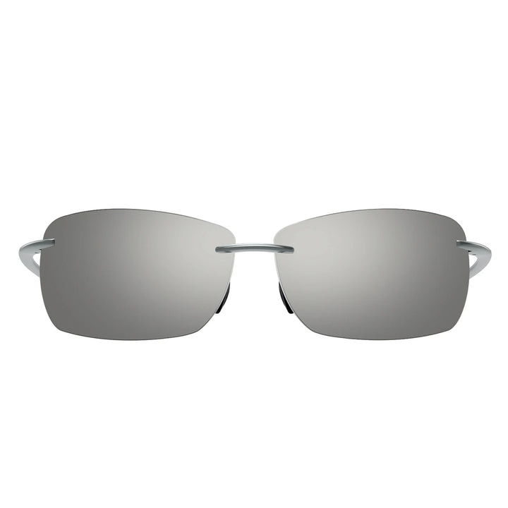 Shiny Grey Silver TR90 Surf Sunglasses front view