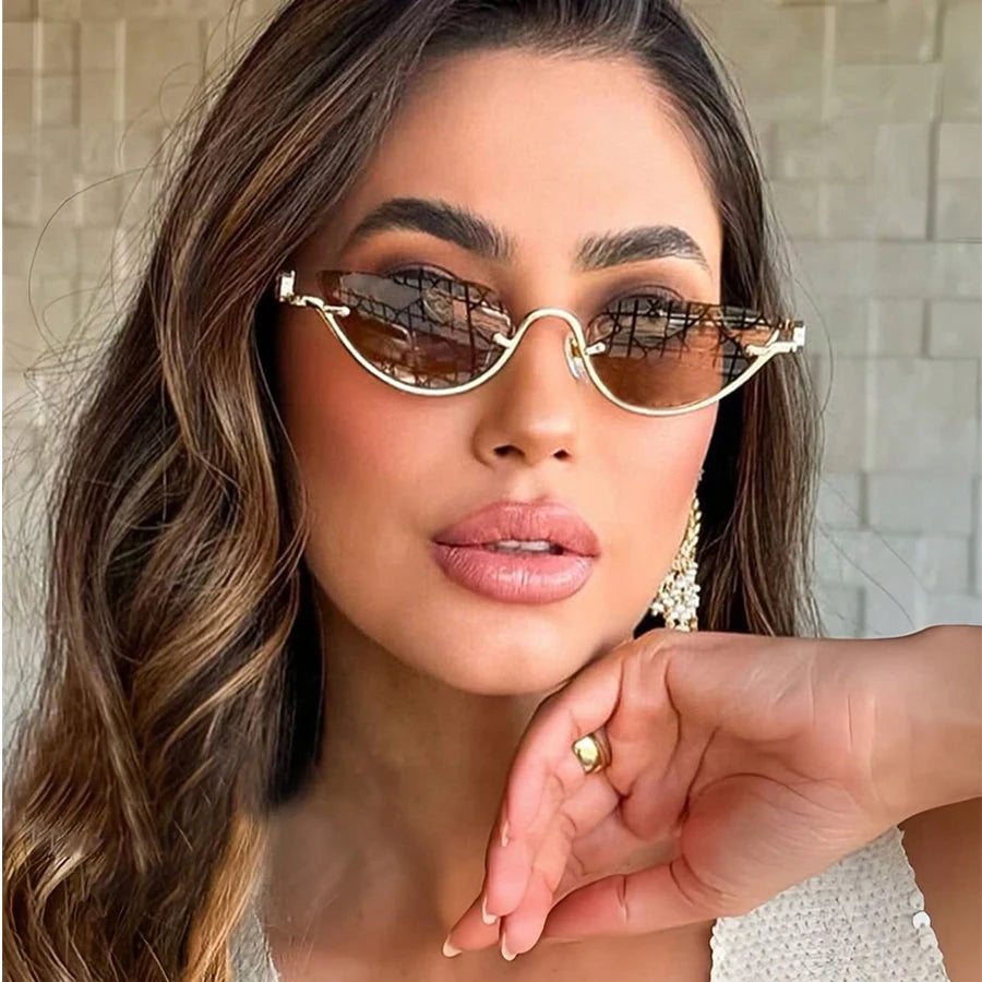 Half-Frame Cat-Eye Sunglasses