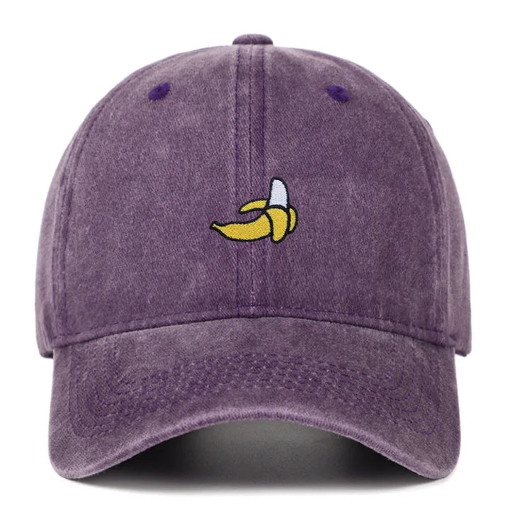 Purple Washed Cotton Banana Dad Cap front view