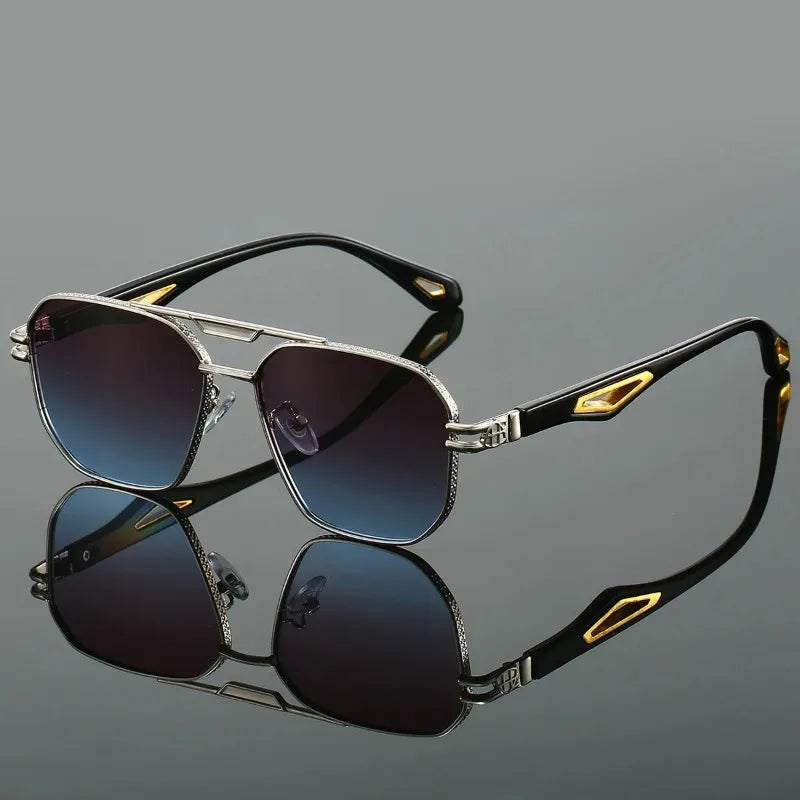 Double-Bridge Square Sunglasses