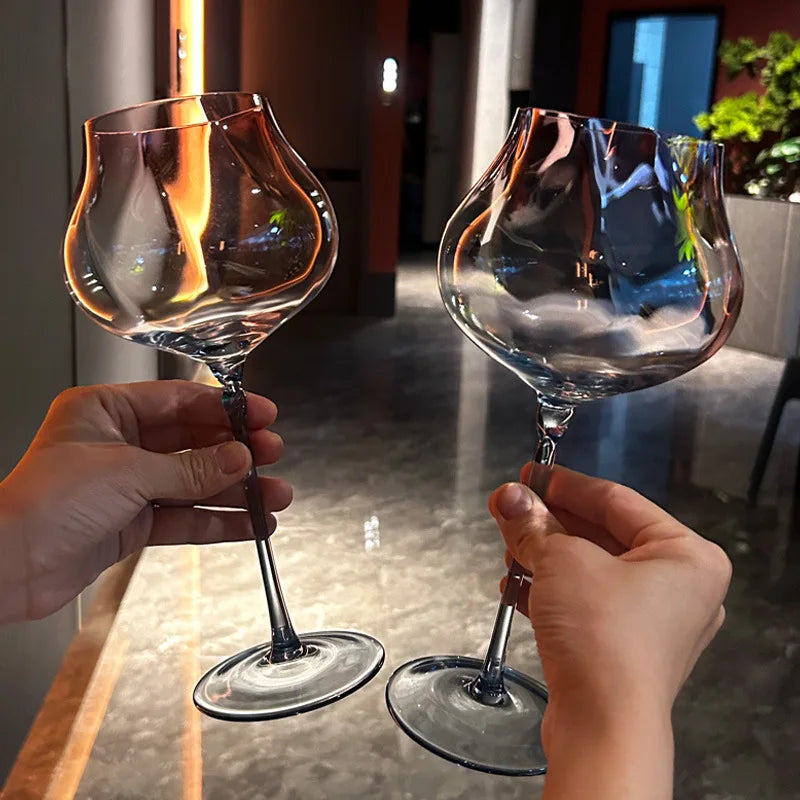 Gradient Crystal Bordeaux Wine Glasses side view