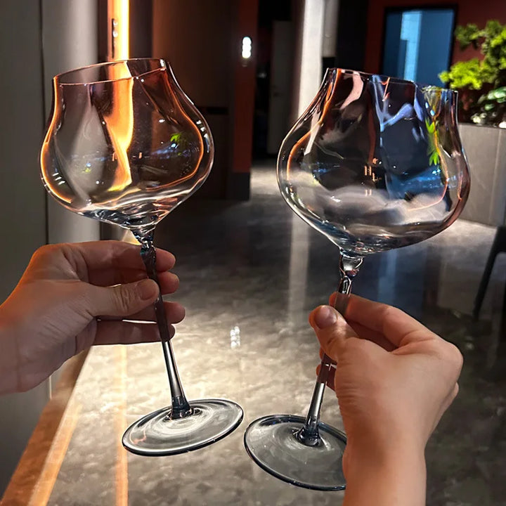 Gradient Crystal Bordeaux Wine Glasses side view