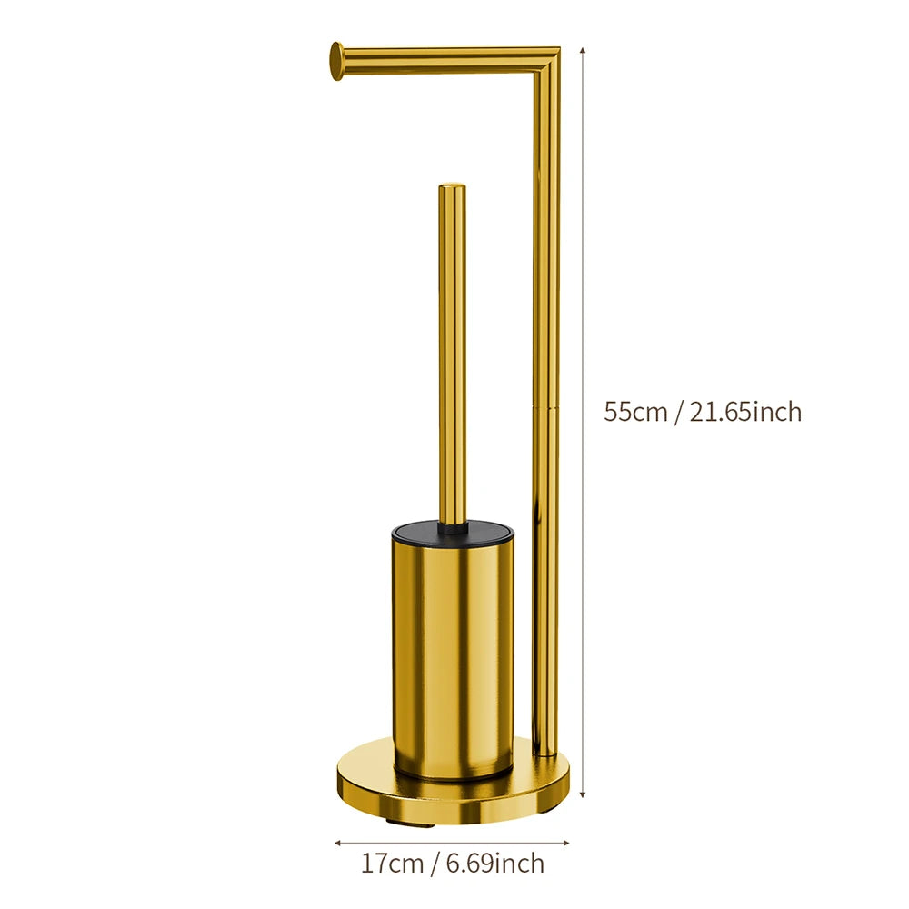 Black Floor-Standing Toilet Brush and Holder Set