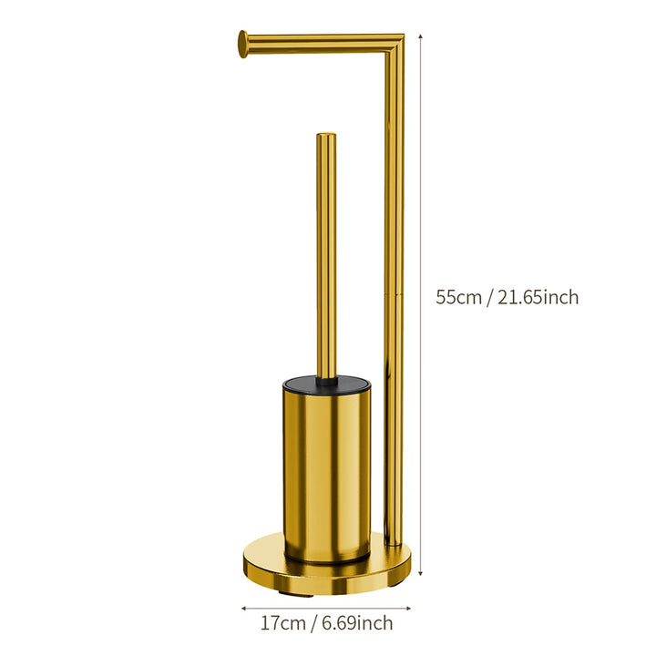 Black Floor-Standing Toilet Brush and Holder Set