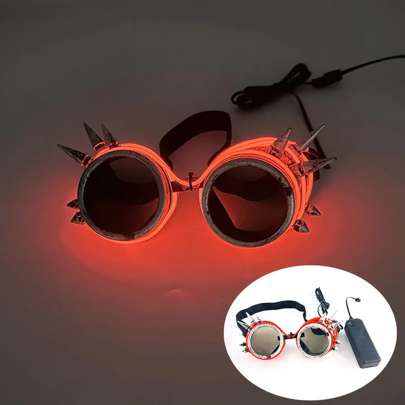 Red LED Light-Up Party Glasses front view