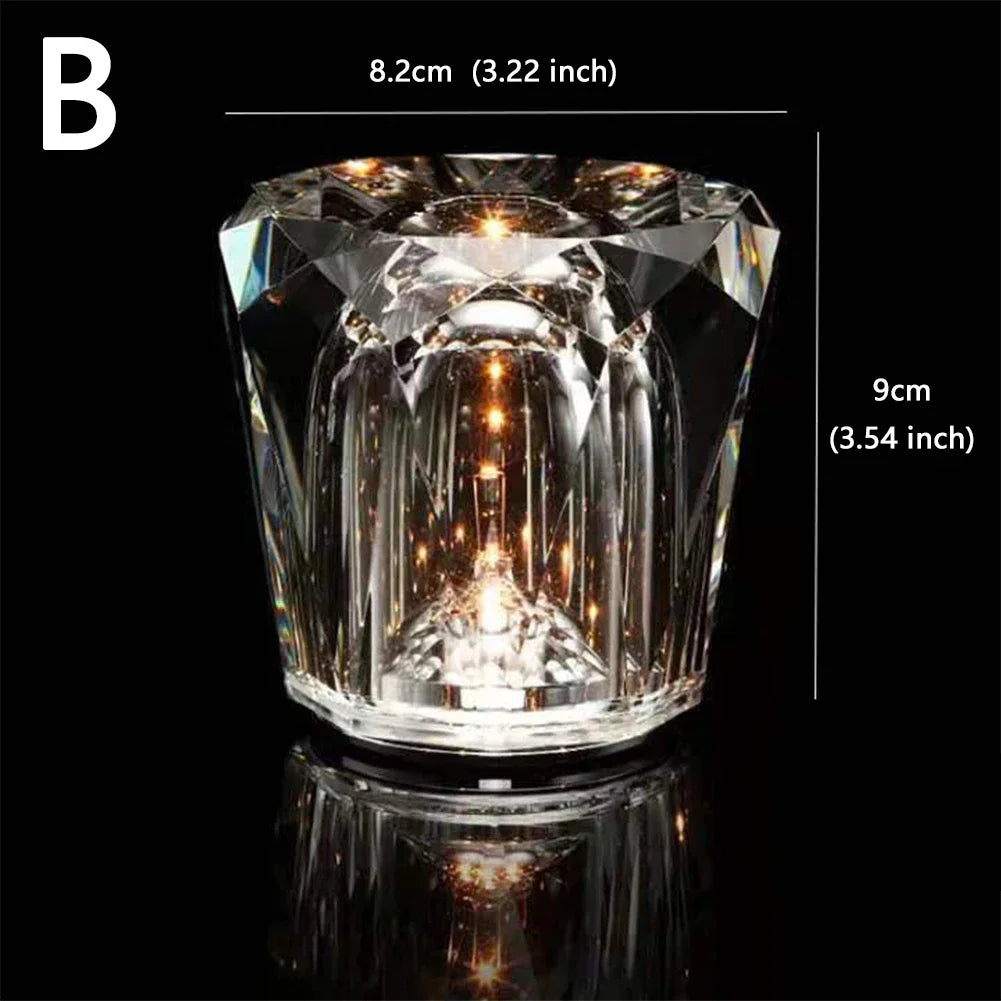 Diamond-Cut Crystal Night Light B Style faceted spec view