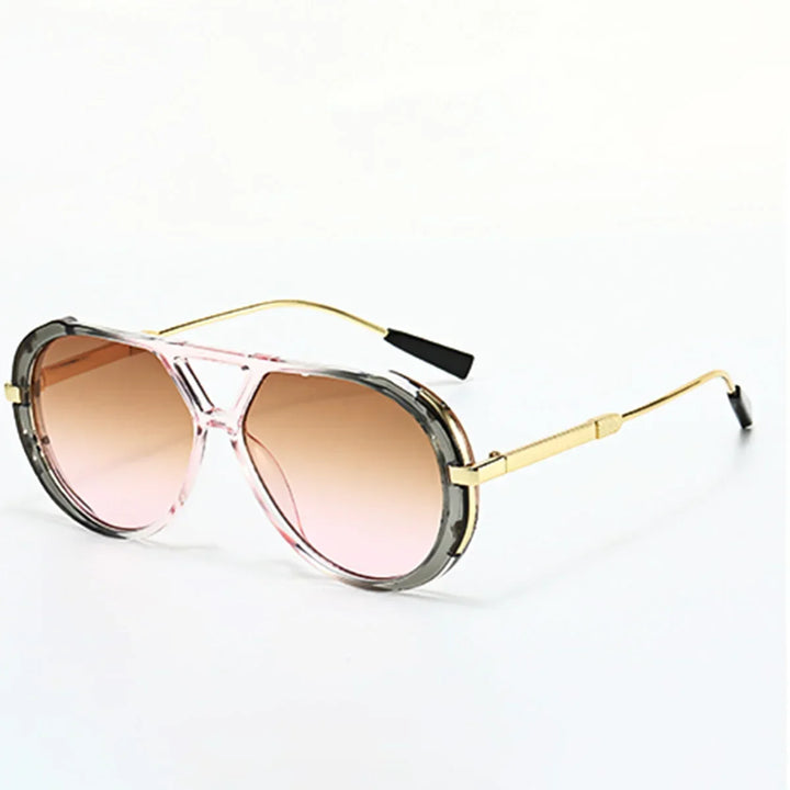 Oval Metal-Frame Sunglasses