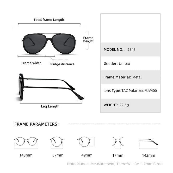 Alloy Frame Pilot Sunglasses case and packaging