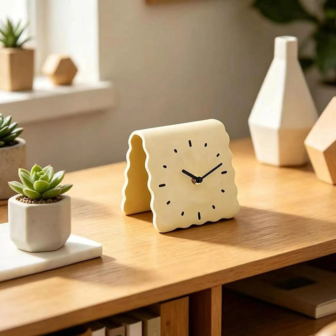 Acrylic Silent Desk Clock on desk