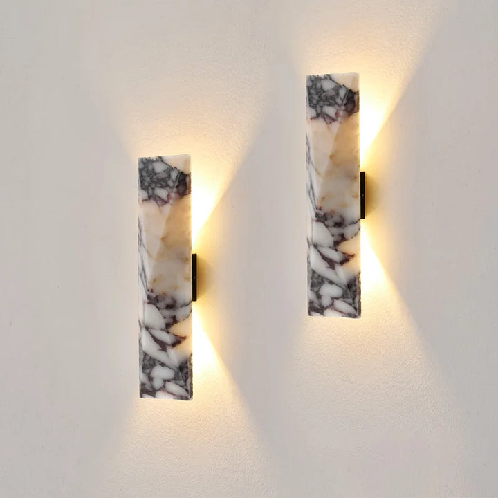 Marble Wall Sconce pair mounted on wall lifestyle