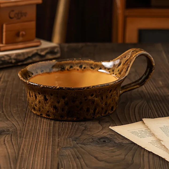 Handcrafted Stoneware Breakfast Bowl texture detail