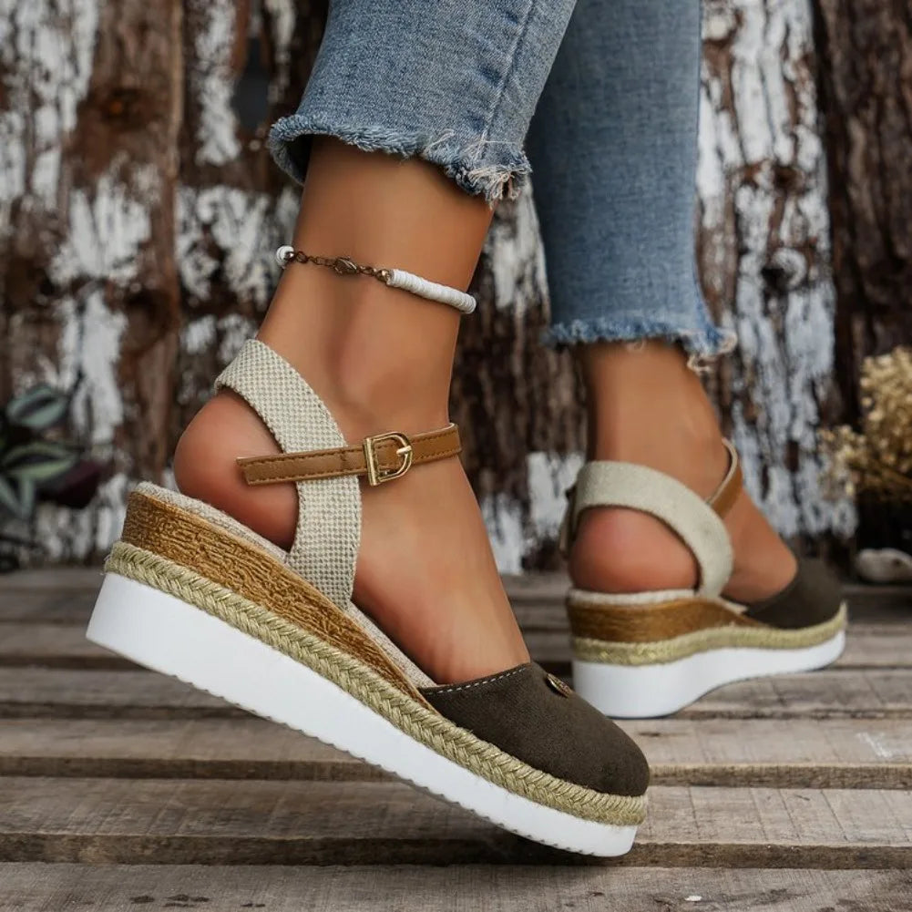 Espadrille Wedge Sandals detail view