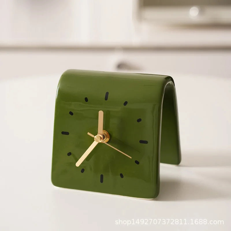 Ceramic Countertop Desk Clock side view