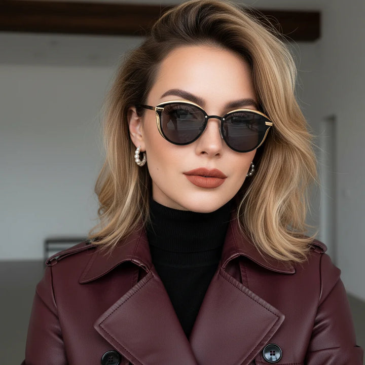 Cat-Eye Metal-Frame Sunglasses