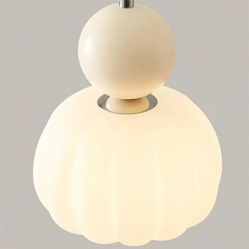 Elegant Opaline Fluted Glass LED Pendant Light | Modern Bauhaus Inspired Ceiling Fixture