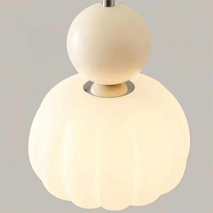 Elegant Opaline Fluted Glass LED Pendant Light | Modern Bauhaus Inspired Ceiling Fixture