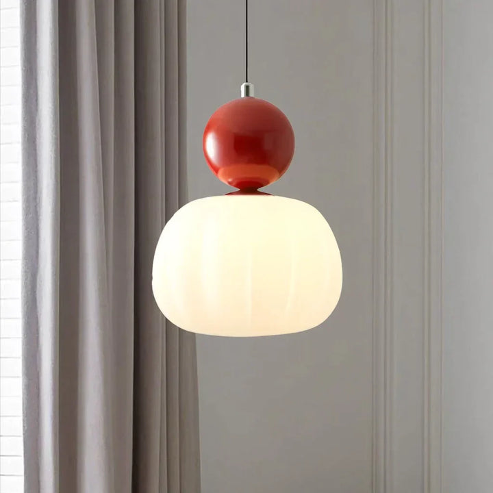 Elegant Opaline Fluted Glass LED Pendant Light | Modern Bauhaus Inspired Ceiling Fixture
