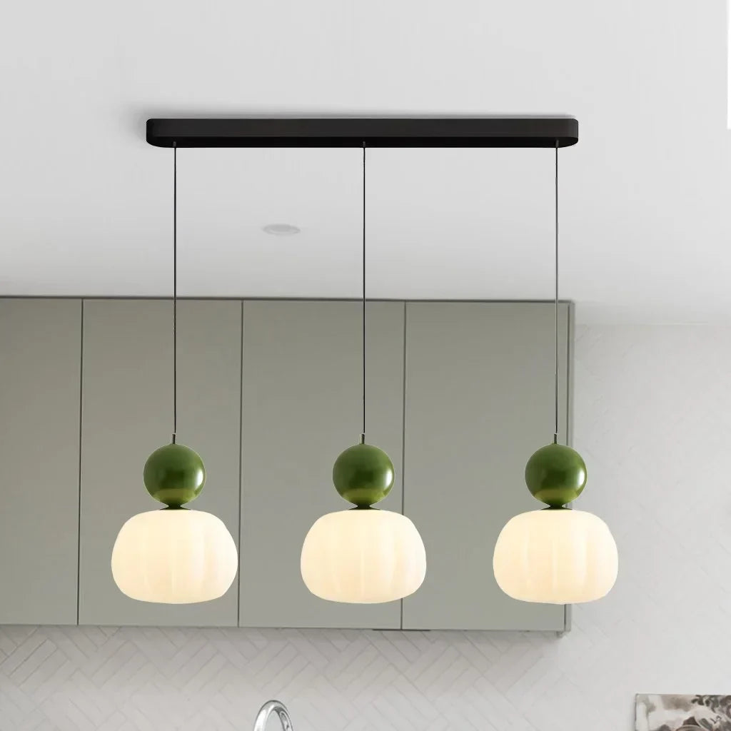 Elegant Opaline Fluted Glass LED Pendant Light | Modern Bauhaus Inspired Ceiling Fixture