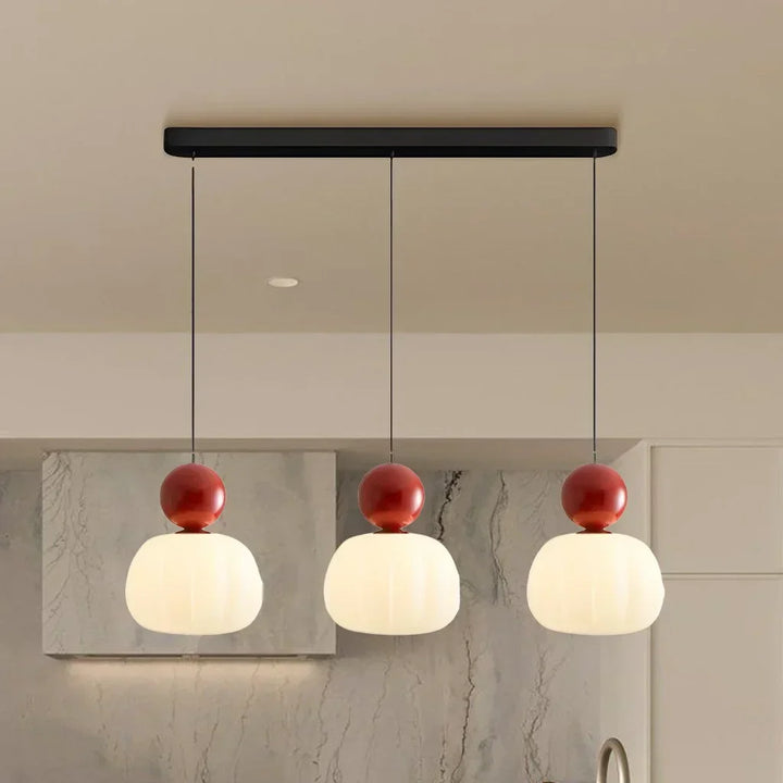 Elegant Opaline Fluted Glass LED Pendant Light | Modern Bauhaus Inspired Ceiling Fixture