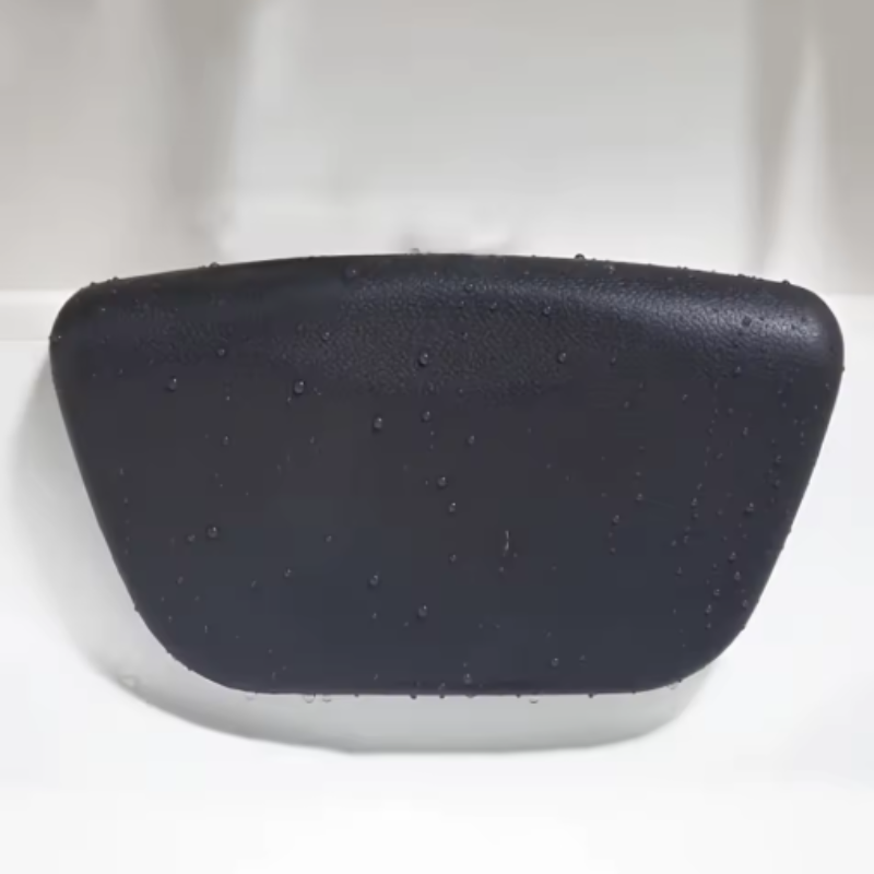 Charcoal Slate Contoured Silicone Bath Pillow texture detail