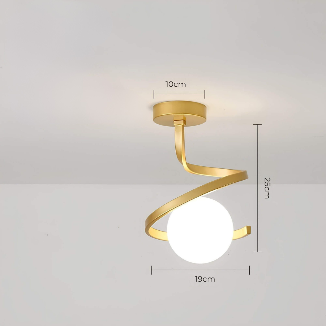 Sculptural Iron Glass Flush Mount Ceiling Light 2