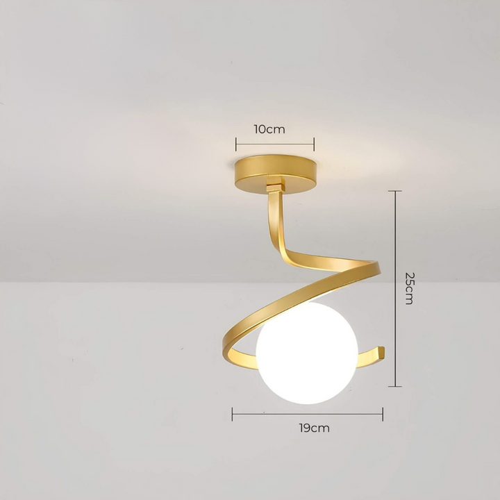 Sculptural Iron Glass Flush Mount Ceiling Light 2