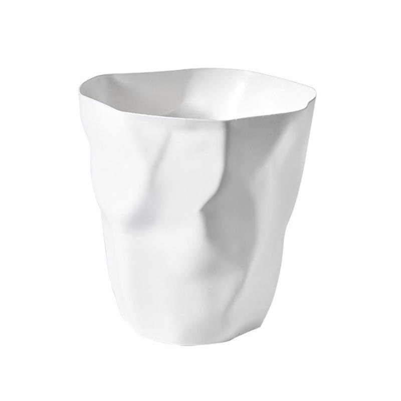 Sculptural Matte Plastic Trash Can 0