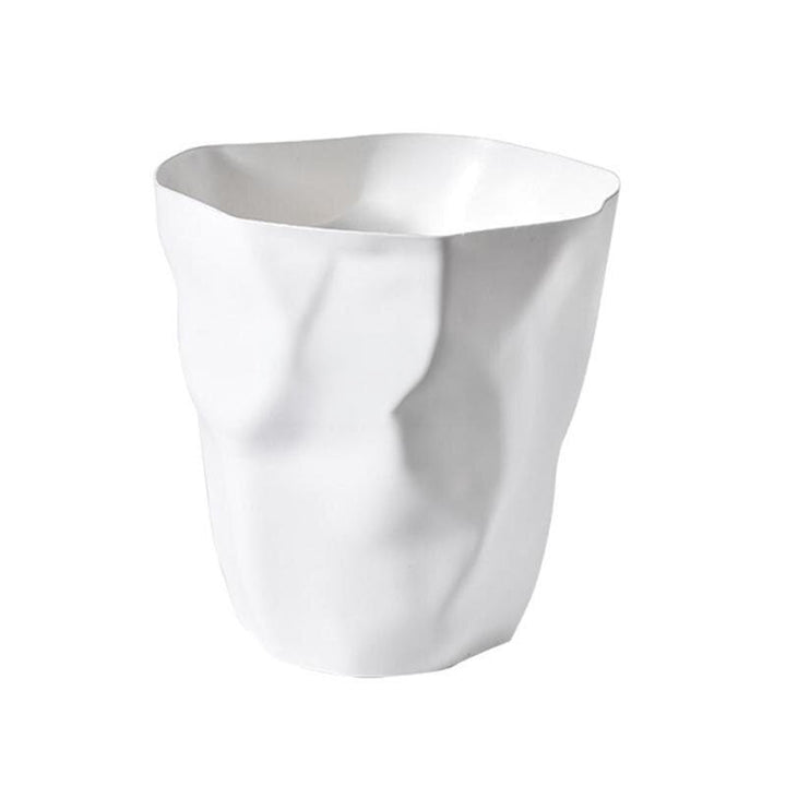 Sculptural Matte Plastic Trash Can 0