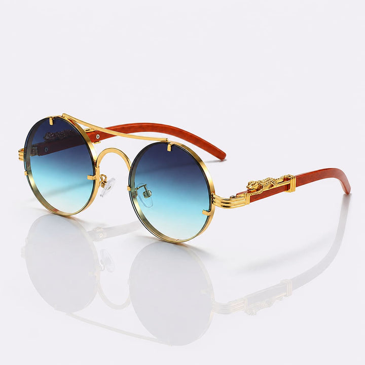Sculptural Metal Sunglasses 1