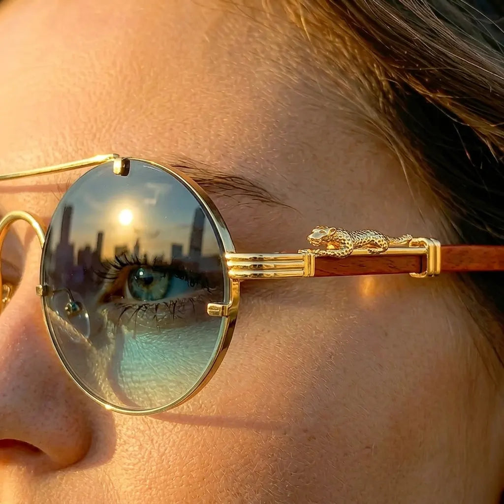 Sculptural Metal Sunglasses 2
