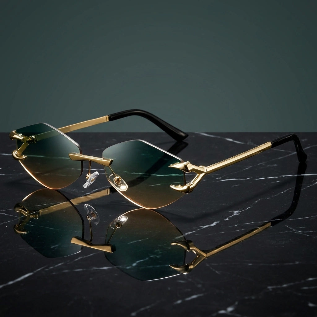 Sculptural Rimless Sunglasses 0