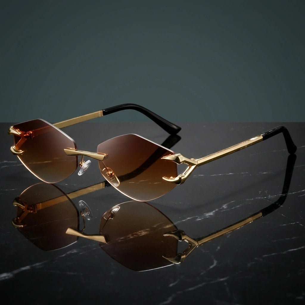 Sculptural Rimless Sunglasses 10